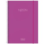 Ficha técnica e caractérísticas do produto Caderno Espiral Capa Plástica Universitário 10 Matérias Neon Rosa