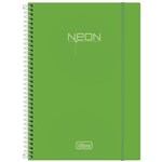 Ficha técnica e caractérísticas do produto Caderno Espiral Capa Plástica Universitário 10 Matéria Neon Verde
