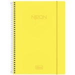 Ficha técnica e caractérísticas do produto Caderno Espiral Capa Plástica Universitário 10 Matérias Neon Amarelo