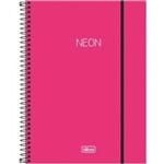 Ficha técnica e caractérísticas do produto Caderno Espiral Capa Plástica Universitário 1 Matéria Neon Pink 80 Folhas