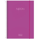 Ficha técnica e caractérísticas do produto Caderno Espiral Capa Plástica Universitário 10 Matérias Neon Rosa 200 Folhas