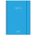 Ficha técnica e caractérísticas do produto Caderno Espiral Neon Blue 96 Folhas - Tilibra