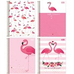 Ficha técnica e caractérísticas do produto Caderno Universitário Capa Dura 10 Matérias 160 Folhas Tilibra Aloha Flamingo