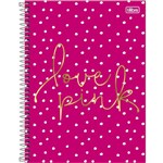Ficha técnica e caractérísticas do produto Caderno Universitário Love Pink Bolinhas 10 Matérias Tilibra