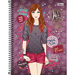 Caderno Universitário Tilibra Hi!Girls Fundo Roxo - 200 Folhas