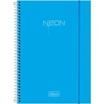 Ficha técnica e caractérísticas do produto Caderno Universitário Tilibra Neon Azul Capa de Polipropileno - 96 Folhas