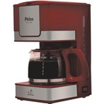 Ficha técnica e caractérísticas do produto Cafeteira 15 Xícaras Philco Inox PH16 127V - Prata/Vermelha