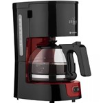 Cafeteira Elétrica Cadence Urban Compact, Preta e Vermelha, CAF300, 600 Ml, 15 Cafés, 110V