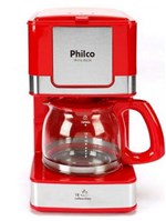 Ficha técnica e caractérísticas do produto Cafeteira Elétrica Philco Ph16 - Vermelho/aço Escovado 127v