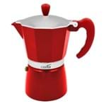 Ficha técnica e caractérísticas do produto Cafeteira Italiana 6 Xícaras Vermelha Elegante Alumínio Reforçado