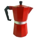 Ficha técnica e caractérísticas do produto Cafeteira Italiana Alumínio Vermelha 6 Cafezinhos Mimo Style
