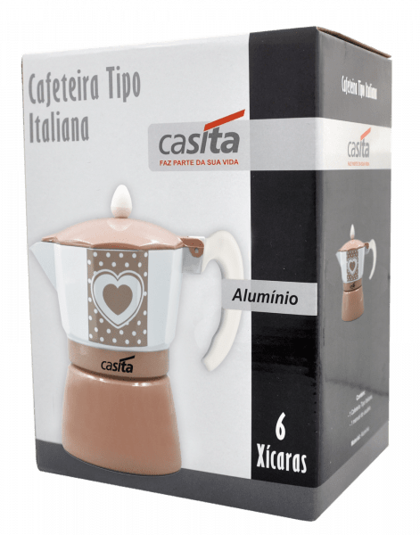 Ficha técnica e caractérísticas do produto Cafeteira Italiana para 6 Xícaras Casita