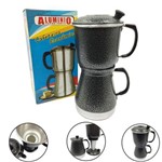 Ficha técnica e caractérísticas do produto Cafeteira Tipo Italiana Econômica Alumínio com Filtro 1500ml Preta Craquelada