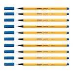 Ficha técnica e caractérísticas do produto Caixa 10 Canetinhas Stabilo Azul 41 Fineliner Point 88 0.4mm