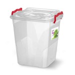 Ficha técnica e caractérísticas do produto Caixa Box Organizadora Mantimentos com Alça Transparente 10,5 Litros - Niquelart - Niquelart
