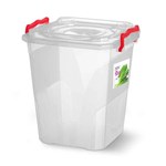 Ficha técnica e caractérísticas do produto Caixa Box Organizadora Mantimentos com Alça Transparente 10,5 Litros - Niquelart