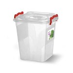 Ficha técnica e caractérísticas do produto Caixa Box Organizadora Mantimentos com Alça Transparente 5 Litros - Niquelart - Transparente