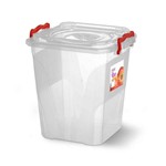 Ficha técnica e caractérísticas do produto Caixa Box Organizadora Mantimentos com Alça Transparente 7,5 Litros - Niquelart - Niquelart