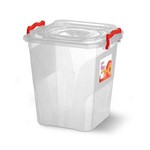 Ficha técnica e caractérísticas do produto Caixa Box Organizadora Mantimentos com Alça Transparente 7,5 Litros - Niquelart