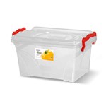 Ficha técnica e caractérísticas do produto Caixa Box Organizadora Mantimentos Retangular com Alça Transparente 2,5 Litros - Niquelart