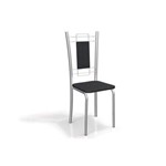 Caixa C/ 2 Cadeiras Kappesberg Florença 2c005cr - Cor Cromada - Assento Preto 110