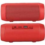 Caixa de Som Bluetooth 6W Portátil Stereo + Rádio FM Resistente Água Vermelho Mini 3+