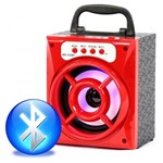Caixa de Som Bluetooth Portátil Usb AUX SD 8w Mp3 Rádio Fm Vermelho - Morgadosp