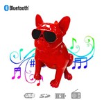Caixa de Som Bluetooth Z13 Bulldog Francês Cachorro Portátil 10w Fm Vermelha