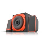 Ficha técnica e caractérísticas do produto Caixa de Som Gamer 2.1 Grande Multilaser Warrior SP266 RMS 50W - Preto e Laranja