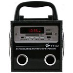 Ficha técnica e caractérísticas do produto Caixa de Som Portátil Yy-02 Mp3 USB Pen Drive Rádio Fm