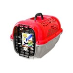 Ficha técnica e caractérísticas do produto Caixa de Transporte Cães e Gatos Panther 1 Vermelha com Pote