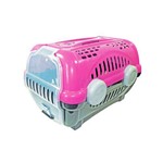 Caixa de Transporte para Cachorro - Furacão Pet - Luxo - Tamanho 2 - Rosa com Cinza
