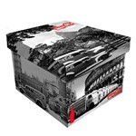 Ficha técnica e caractérísticas do produto Caixa Desmontável Pequena Coca-Cola Landscape World Branco e Preto - 35x26,5 Cm
