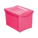 Ficha técnica e caractérísticas do produto Caixa Organizadora com Tampa 30L Plástico Rosa Color Ordene