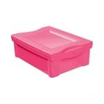Ficha técnica e caractérísticas do produto Caixa Organizadora com Tampa 13,5L Plástico Rosa Color Ordene Ordene