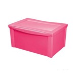 Caixa Organizadora com Tampa 65l Plástico Rosa Color Ordene
