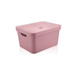 Ficha técnica e caractérísticas do produto Caixa Organizadora com Tampa ou Cube 32 Litros Rosa