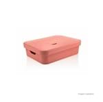 Ficha técnica e caractérísticas do produto Caixa Organizadora Cube 16L Grande com Tampa Baixa Rosa Quartz Fechado OU