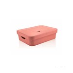Caixa Organizadora Cube 16l Grande com Tampa Baixa Rosa Quartz ou