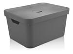Ficha técnica e caractérísticas do produto Caixa Organizadora Cube G com Tampa (Cinza)