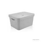 Ficha técnica e caractérísticas do produto Caixa Organizadora Cube 32L Grande com Tampa Branco Fechado OU