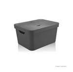 Ficha técnica e caractérísticas do produto Caixa Organizadora Cube 32L Grande com Tampa Chumbo Fechado OU