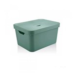 Ficha técnica e caractérísticas do produto Caixa Organizadora Cube 32L Grande com Tampa Verde Menta OU