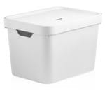 Ficha técnica e caractérísticas do produto Caixa Organizadora Cube M 18L com Tampa (Branco)