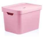 Ficha técnica e caractérísticas do produto Caixa Organizadora Cube M 18L com Tampa Rosa - OU