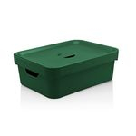 Ficha técnica e caractérísticas do produto Caixa Organizadora Cube M Baixa Com Tampa 10,5L Verde