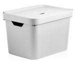 Ficha técnica e caractérísticas do produto Caixa Organizadora Cube M com Tampa 18L Branco OU - BRANCO