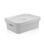 Ficha técnica e caractérísticas do produto Caixa Organizadora Cube M com Tampa Branco Cc 350 10,5 Litros - ou