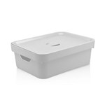 Ficha técnica e caractérísticas do produto Caixa Organizadora Cube M com Tampa Branco Cc 350 10,5 Litros- ou