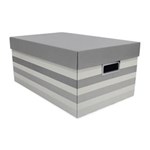 Ficha técnica e caractérísticas do produto Caixa Organizadora Facilit G Stripes Cinza